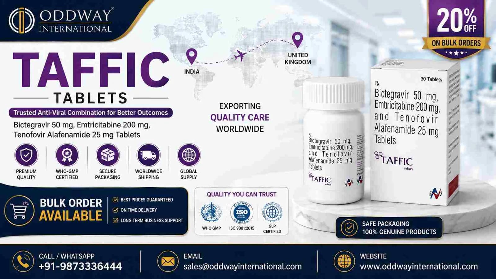 Taffic Tablet Bulk Supplier UK – Oddway International