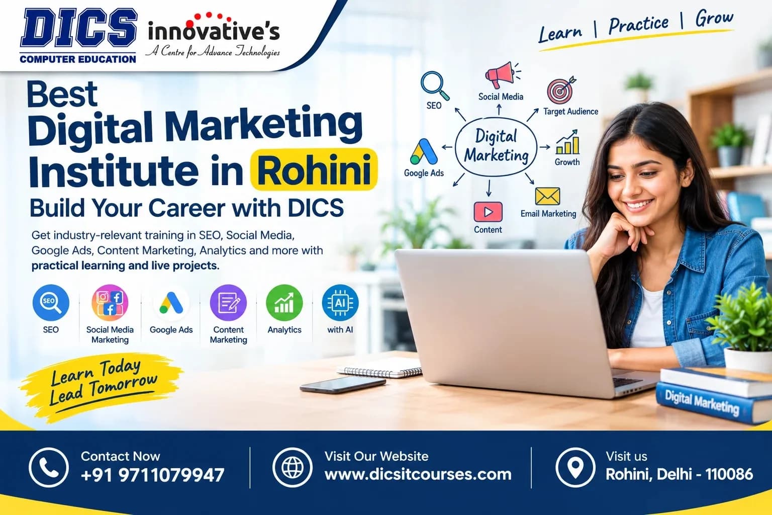 Best Digital Marketing Institute in Rohini | DICS