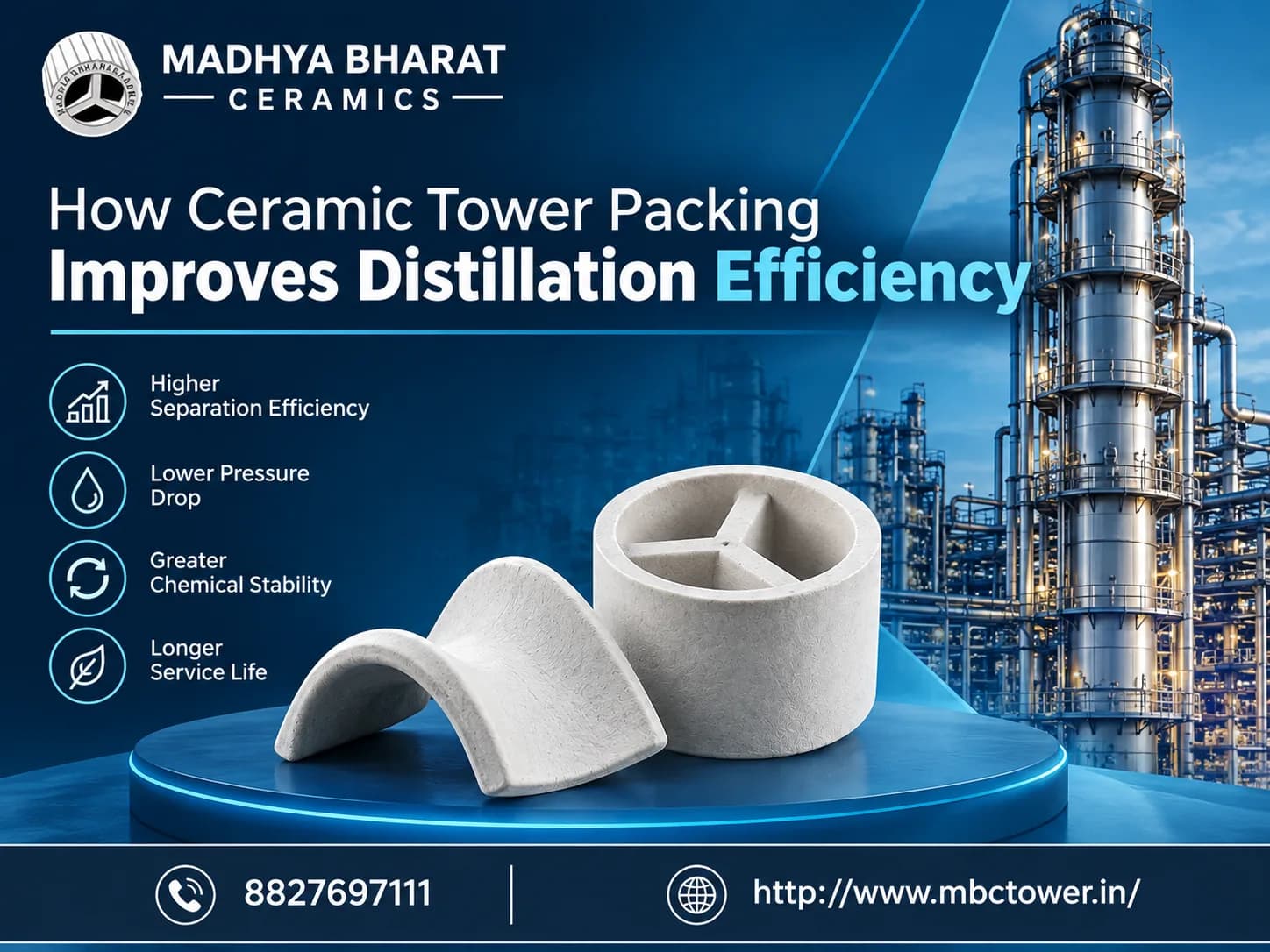 Why Ceramic Tower Packing Improves Distillation Efficiency in Process Industries?