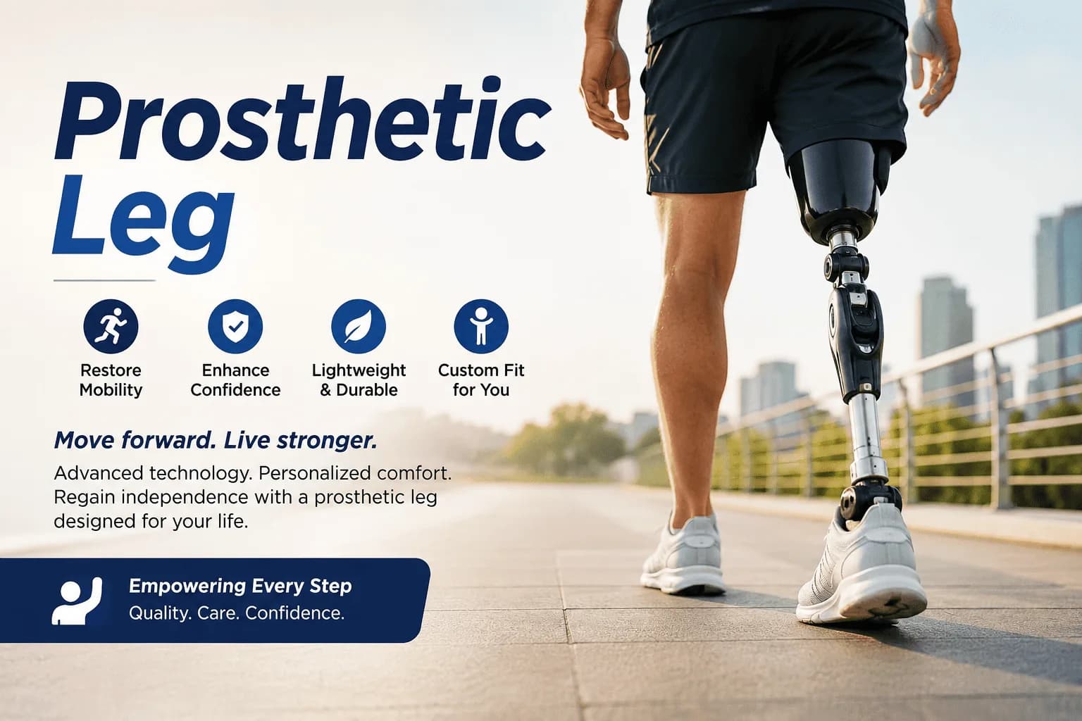 Walk with Confidence Using a Custom Prosthetic Leg