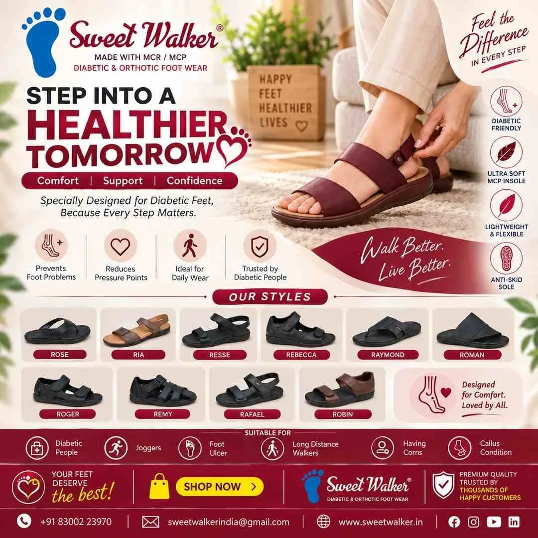 Diabetic Footwear in Chennai | Sweet Walker Comfort Shoes