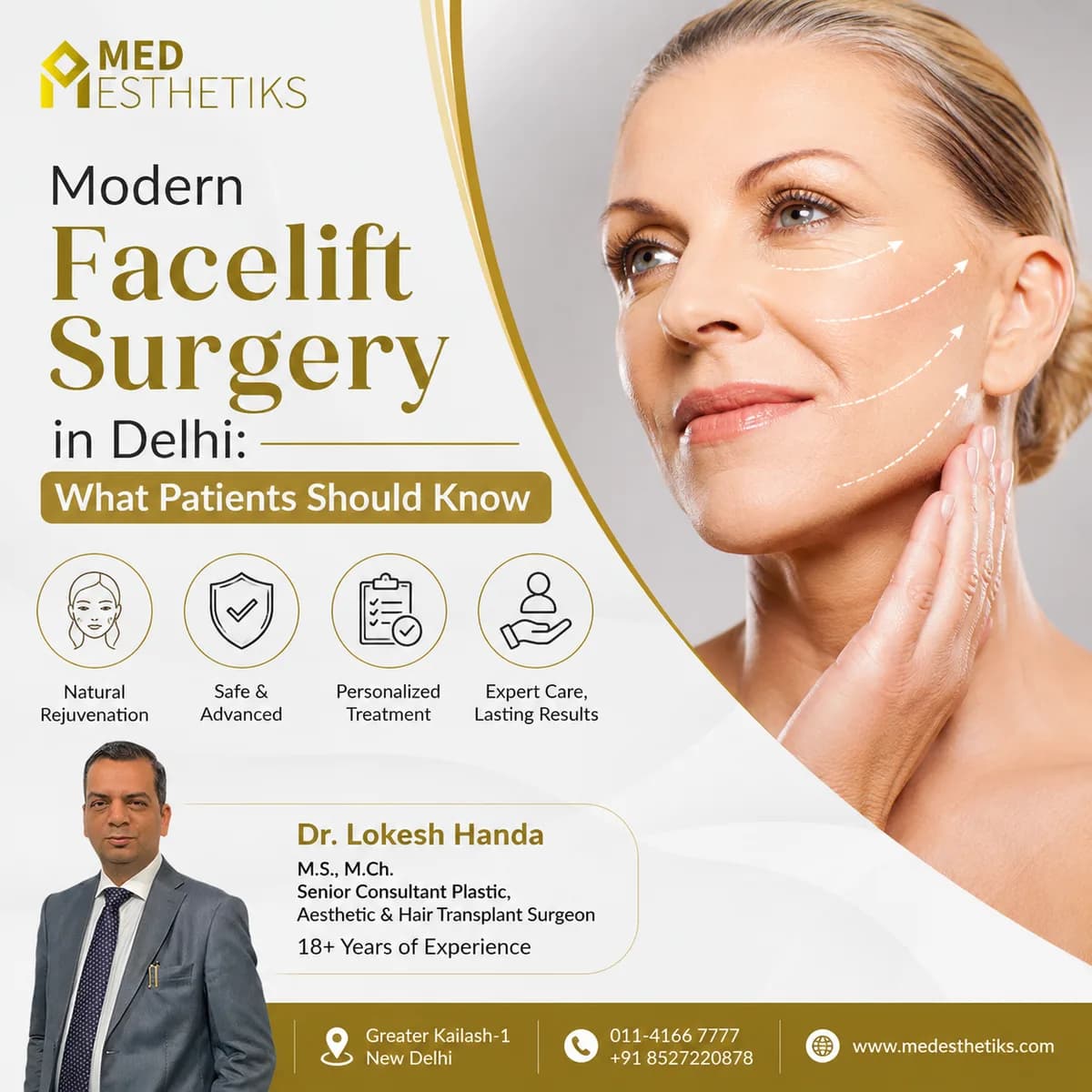 Facelift Surgeon in Delhi – Individualized Facial Rejuvenation at Med Esthetiks