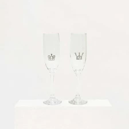 Personalized Wedding Champagne Flutes for Bride & Groom