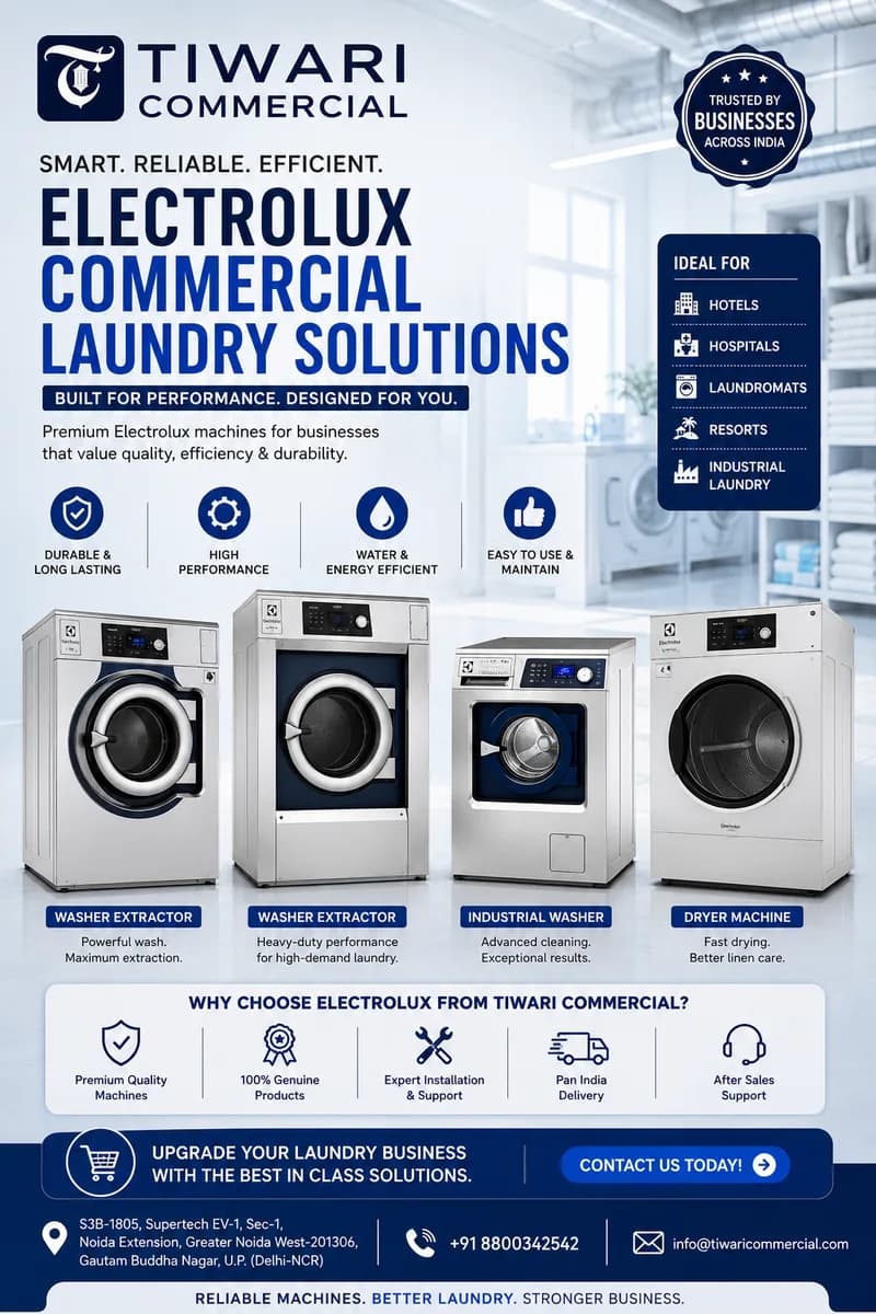 Commercial laundry equipment dealer Greater Noida