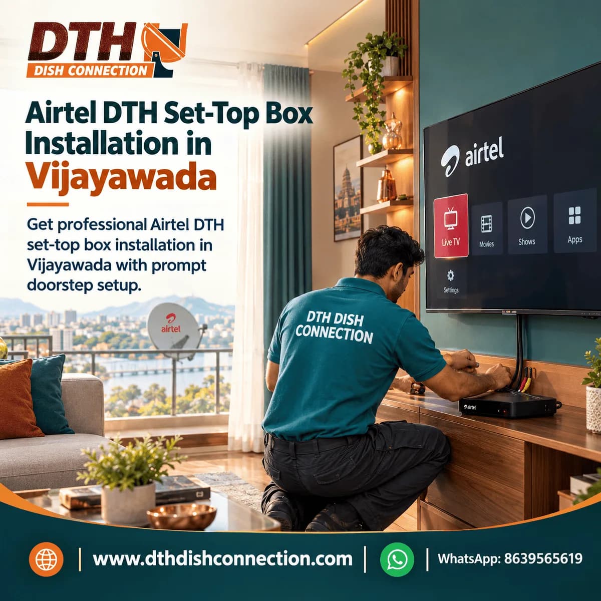 Airtel DTH Set-Top Box Installation in Vijayawada