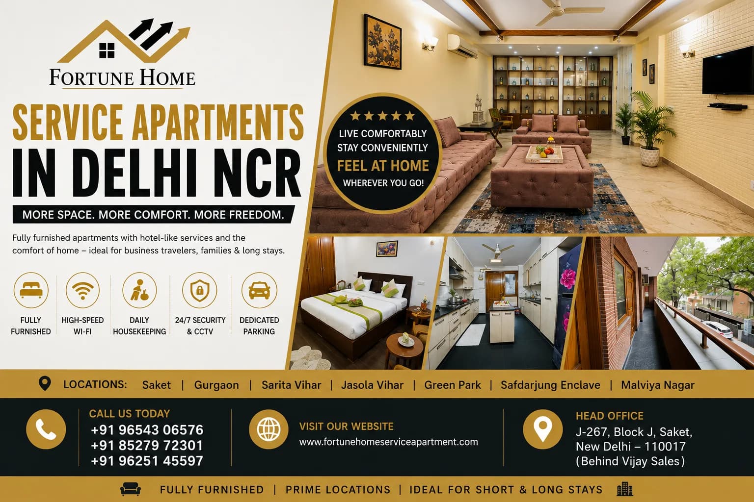 Service Apartments in Delhi NCR – Fully Furnished & Comfortable Stays