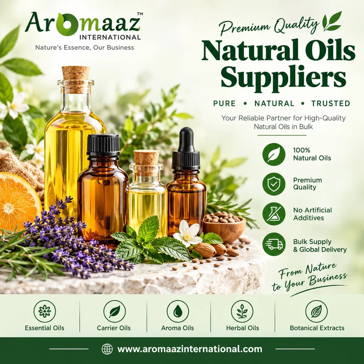 Natural Oils Suppliers | Bulk & Wholesale B2B Supply