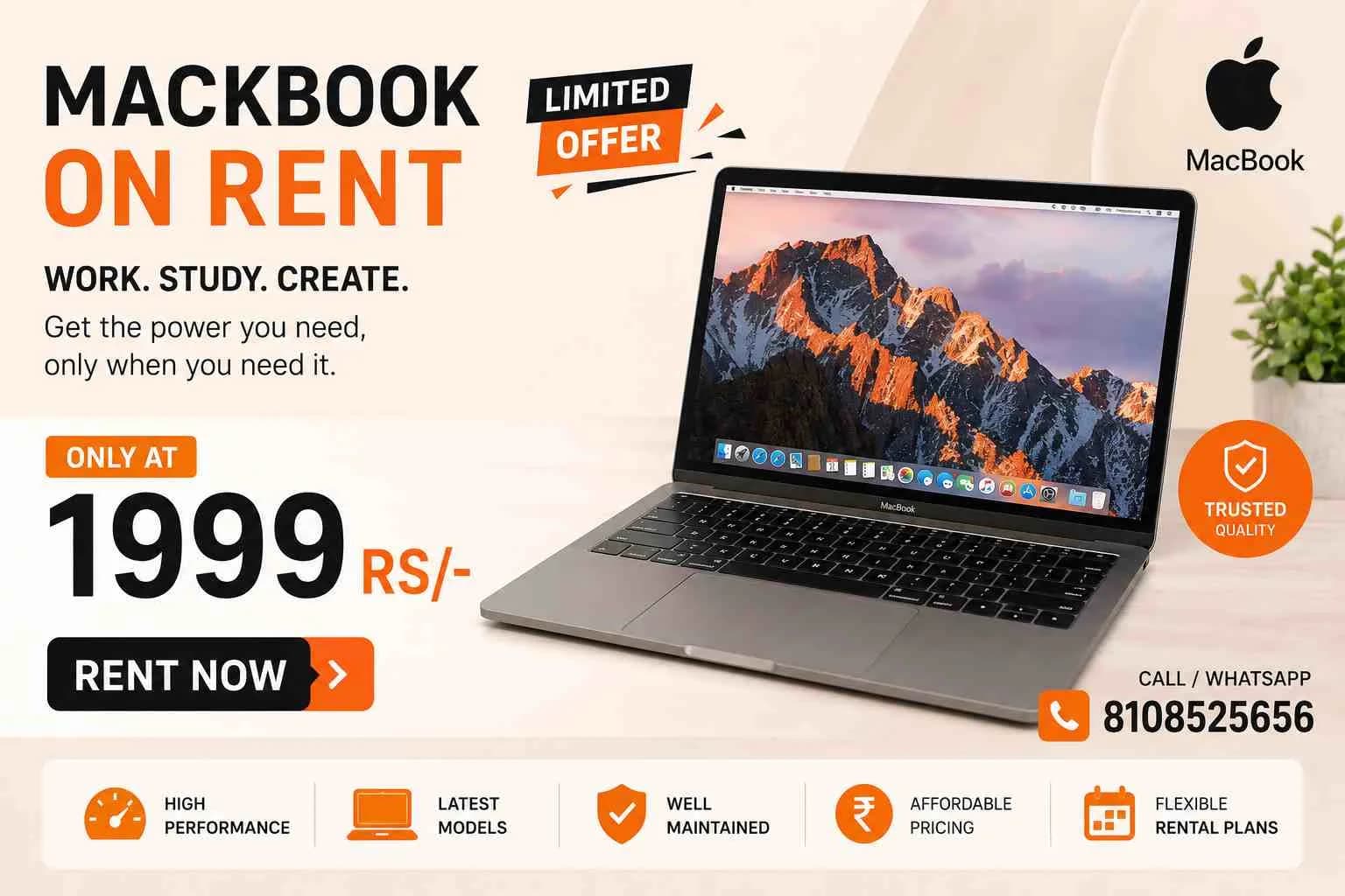 Macbook Pro Rental Price Start At Rs 1999/- only Mumbai