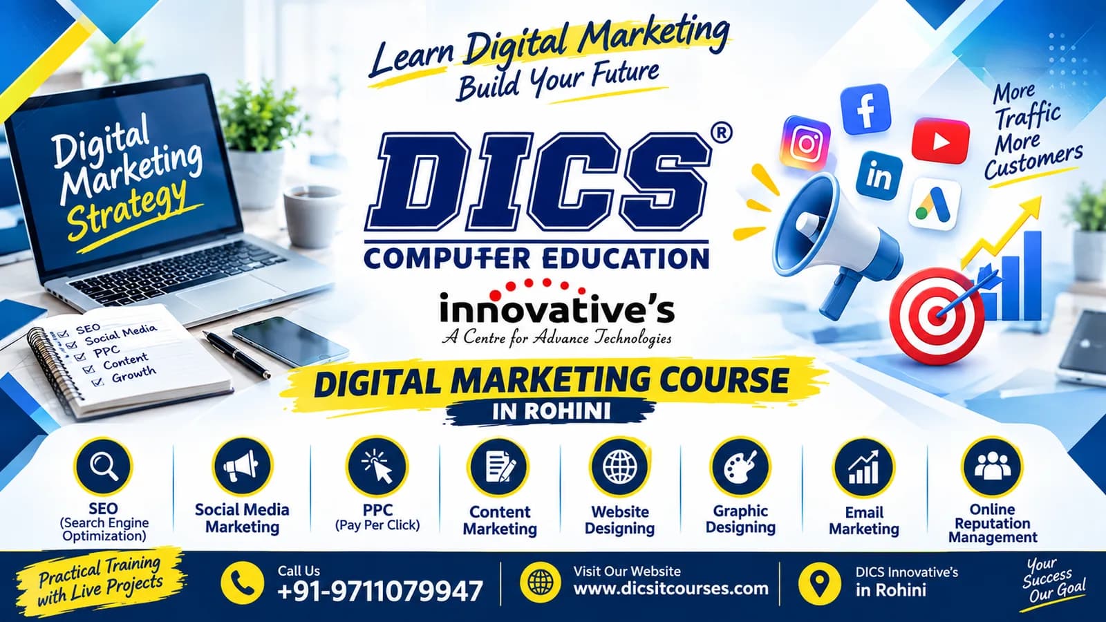 Best Digital Marketing Institute in Rohini | DICS