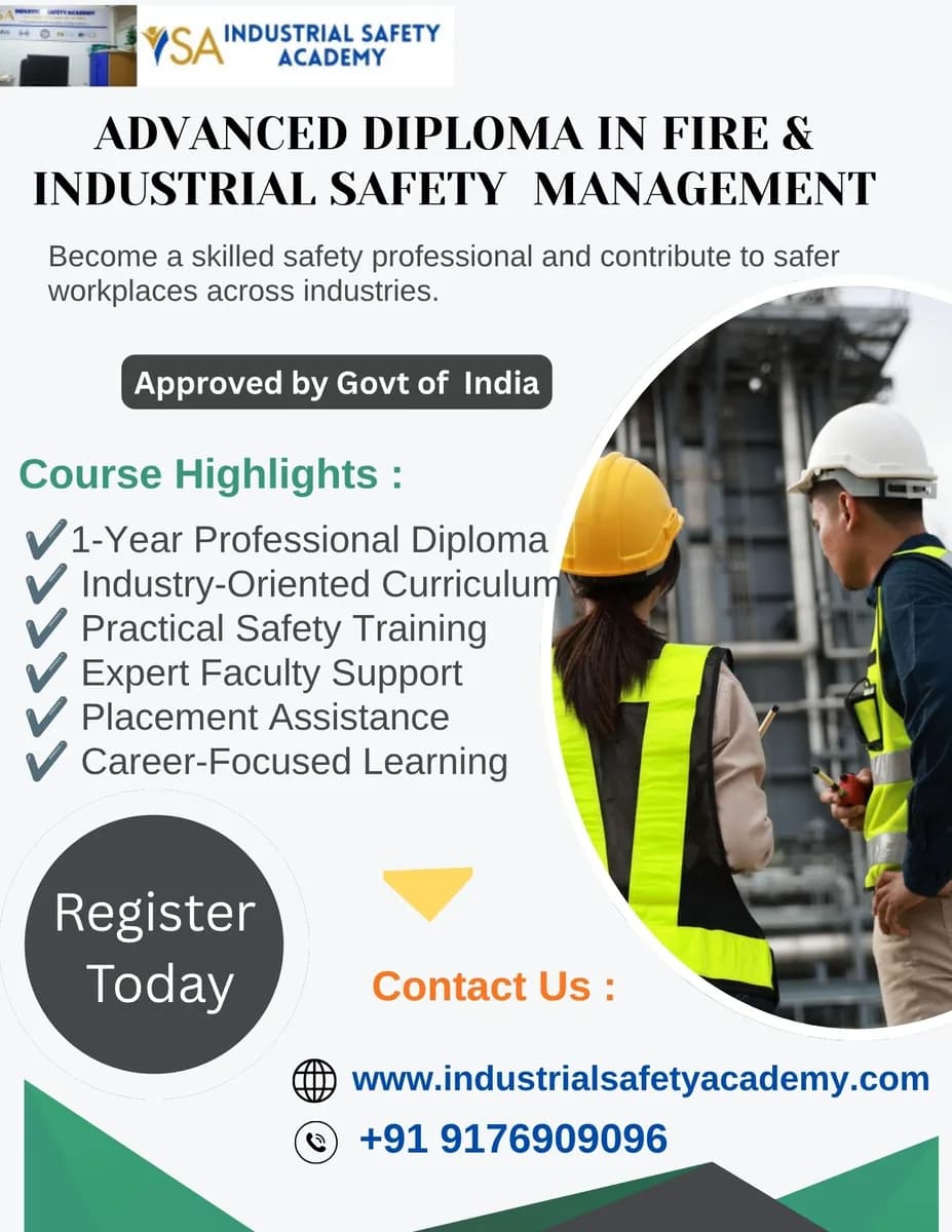 Industrial safety classes in chennai , Fire and Industrial safety course in chennai