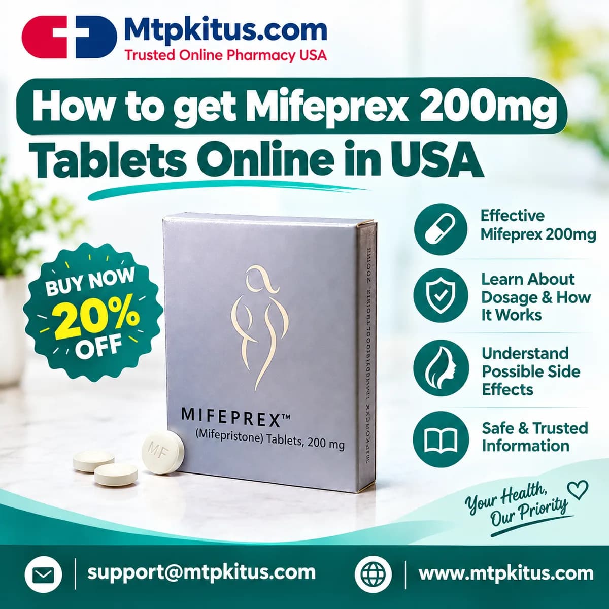 How to get Mifeprex 200mg Tablets Online in USA 