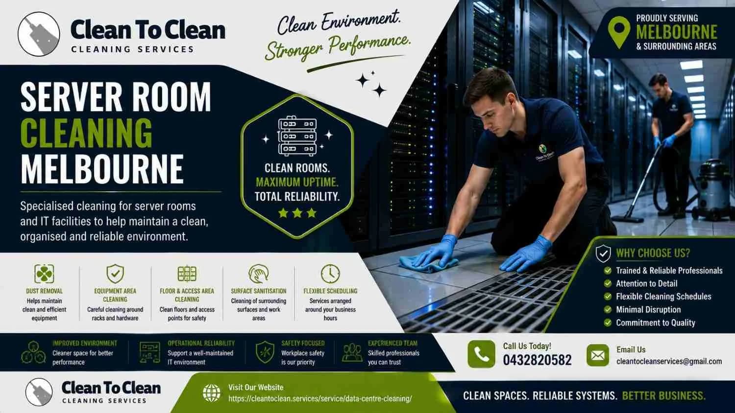 server room cleaning Melbourne