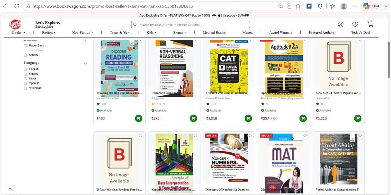 Buy Best CAT, MAT & XAT Exam Preparation Books Online
