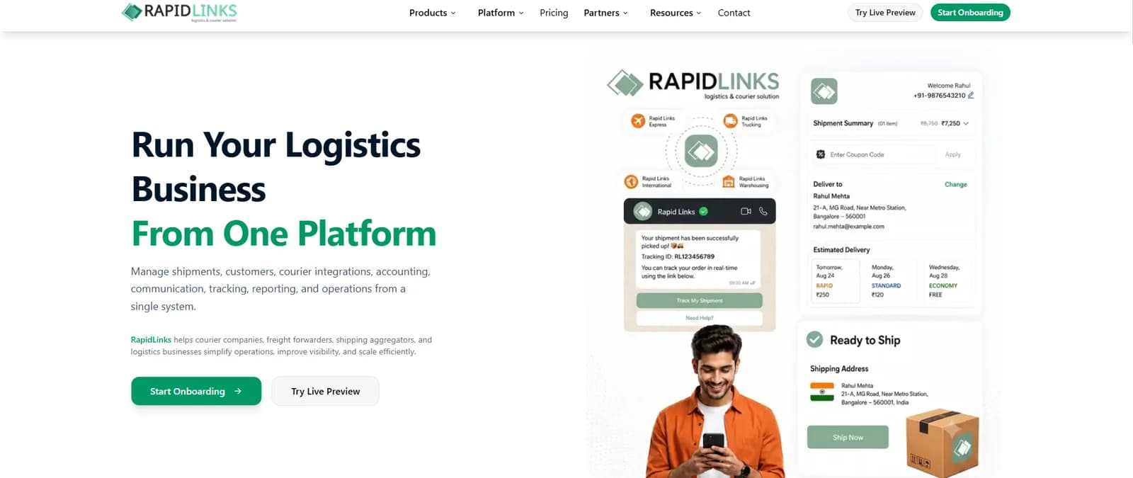 Best Logistics Software for Courier & Delivery Businesses | RapidLinks