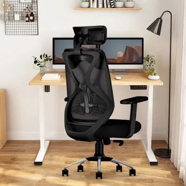 Ergonomic Mesh Office Chair with Headrest & Lumbar Support – Adjustable & Comfortable