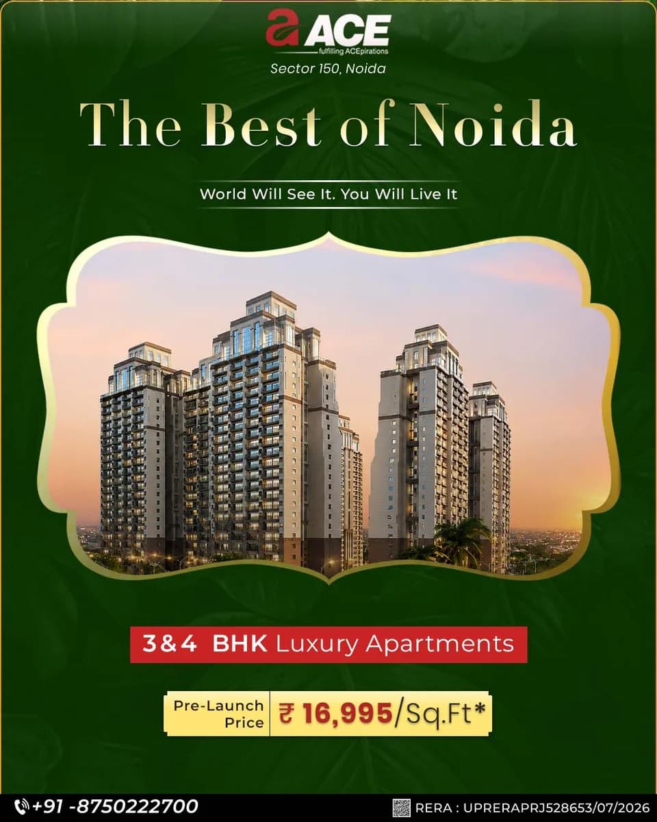 Ace Arte 3 bhk apartments in Noida sector 150