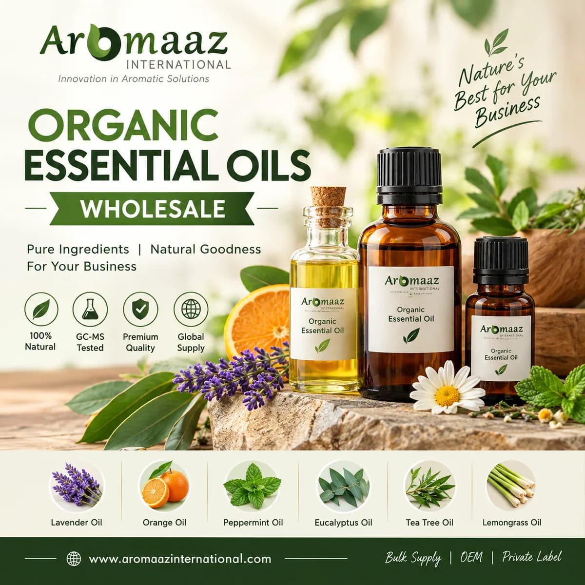 Organic Essential Oils Wholesale – Bulk Supply by Aromaaz International