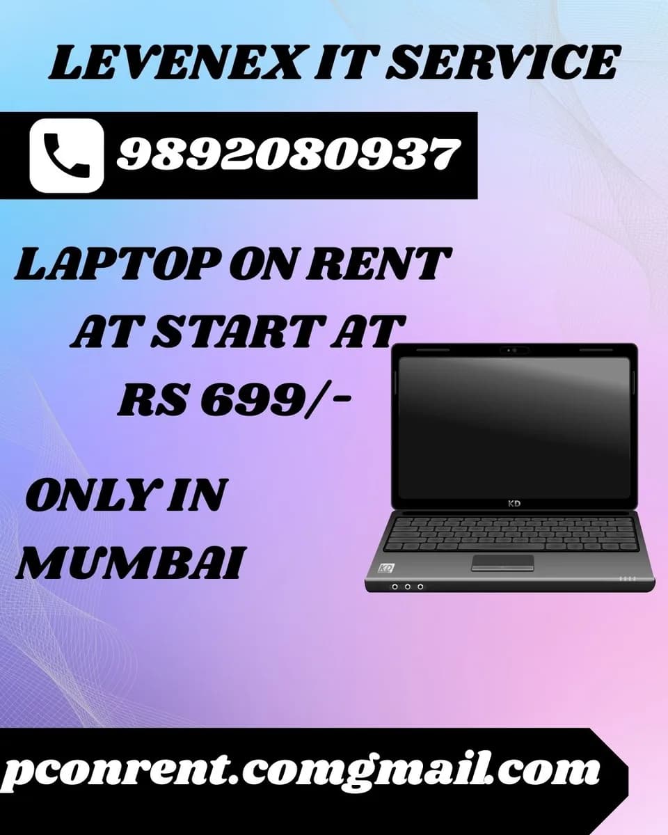  laptop on rent at Rs 699/- Mumbai, Vashi, Belapur, Navimumbai