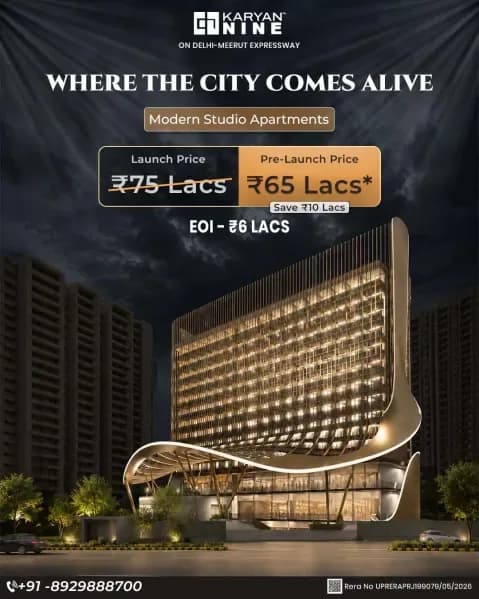 Karyan Nine – Luxury Studio Apartments at NH-24, Ghaziabad