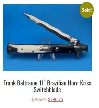 Find the 11” Frank Beltrame Italian Stiletto Switchblades that are handmade in Italy