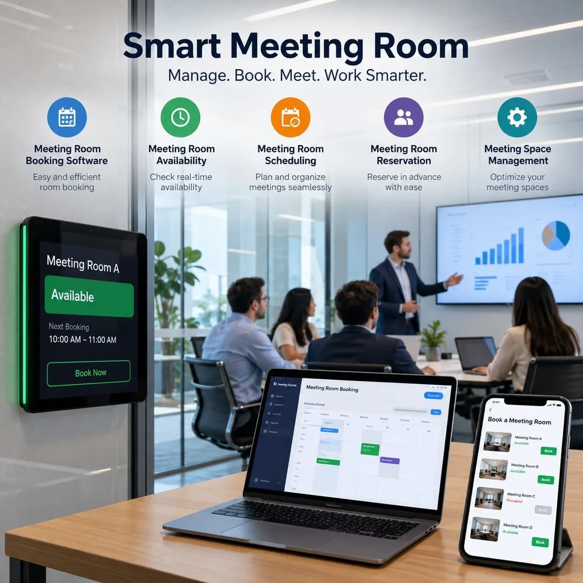 Revolutionize UAE's Meetings: Smart Room Management Unleashed