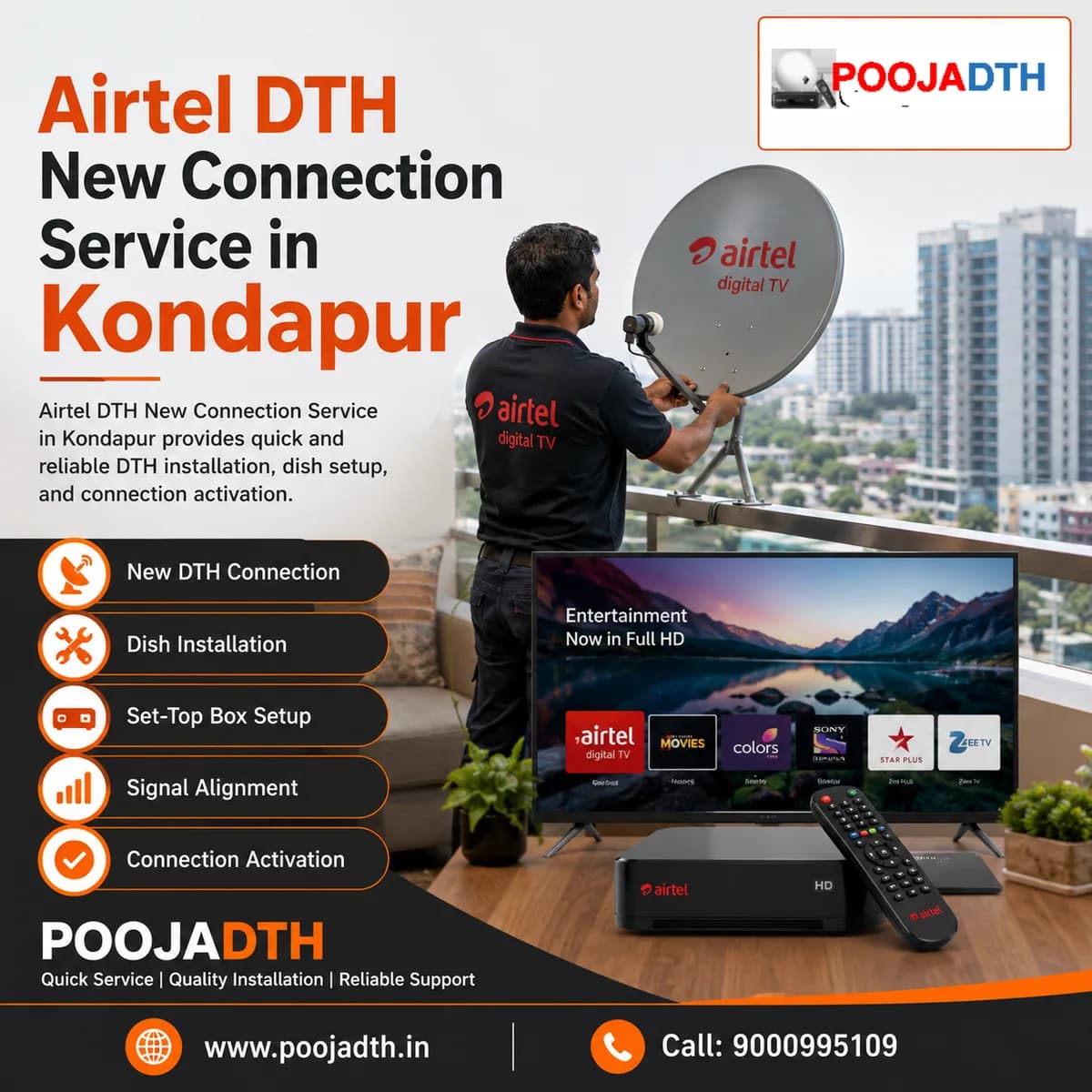 Airtel DTH New Connection Service in Kondapur 