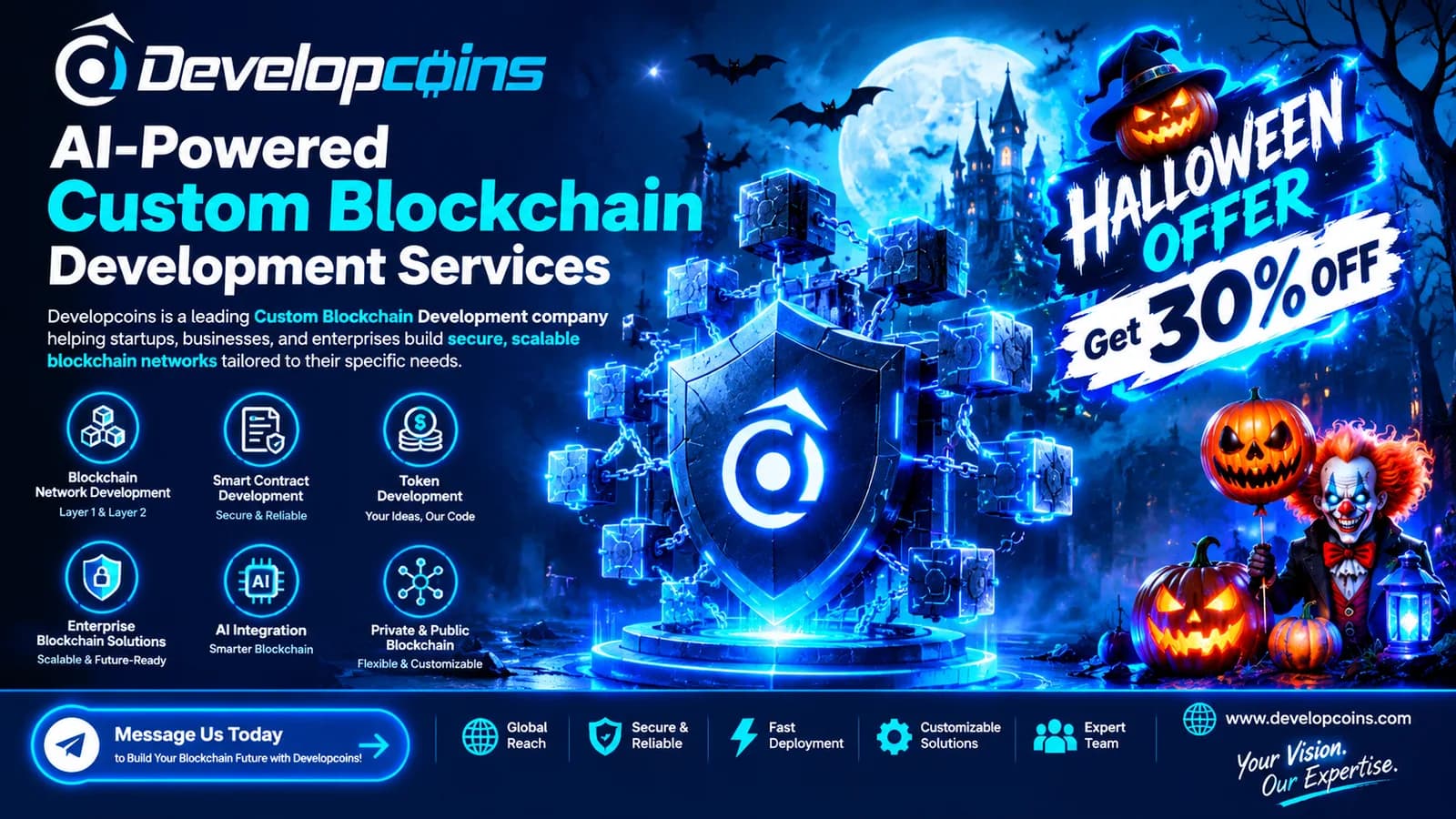🎃 Halloween Offer on AI Custom Blockchain Development Services