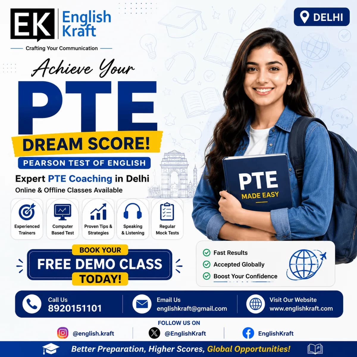 Top PTE Coaching Institute in Delhi – Join Today