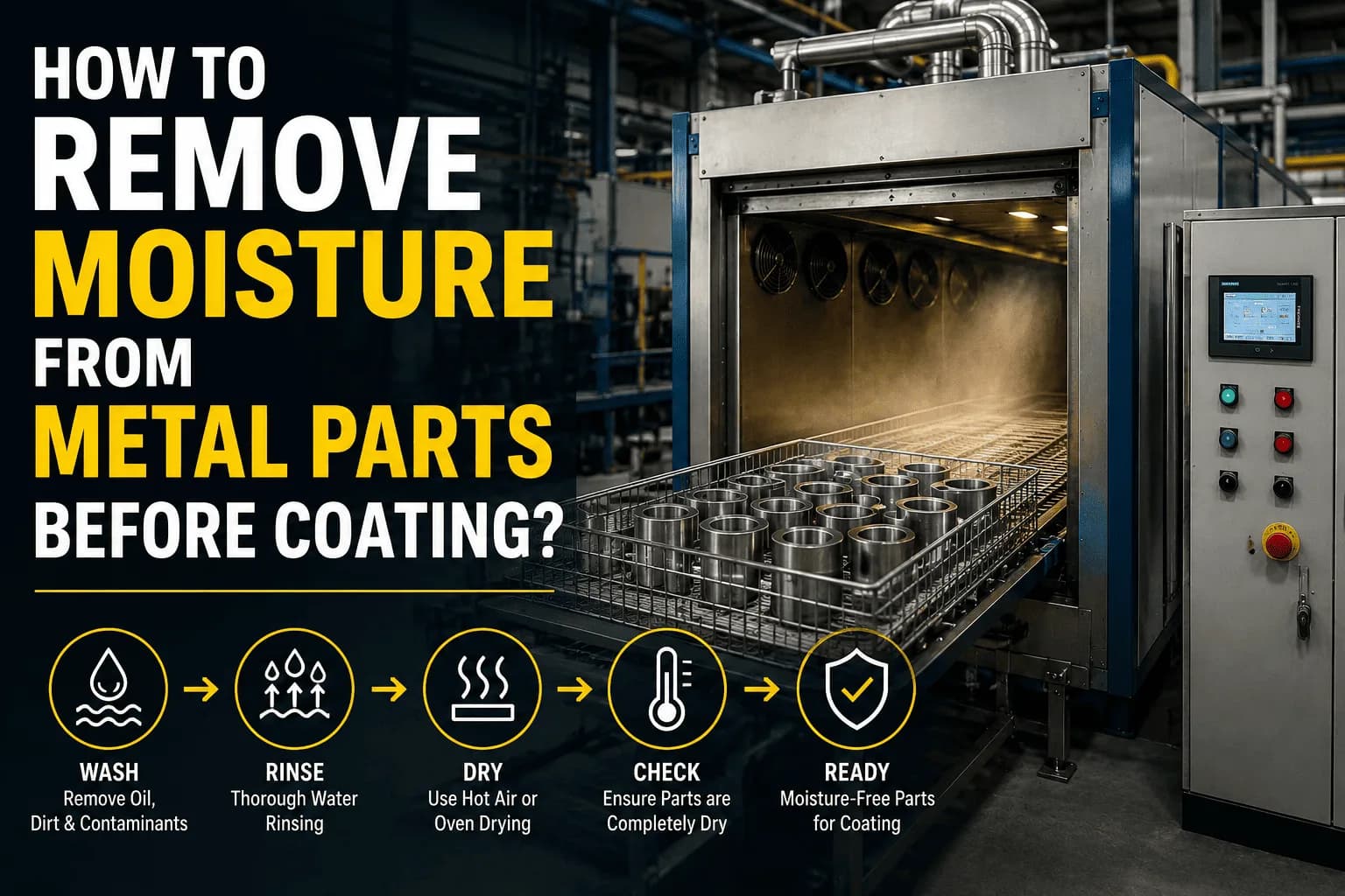 How to Remove Moisture from Metal Parts Before Coating?