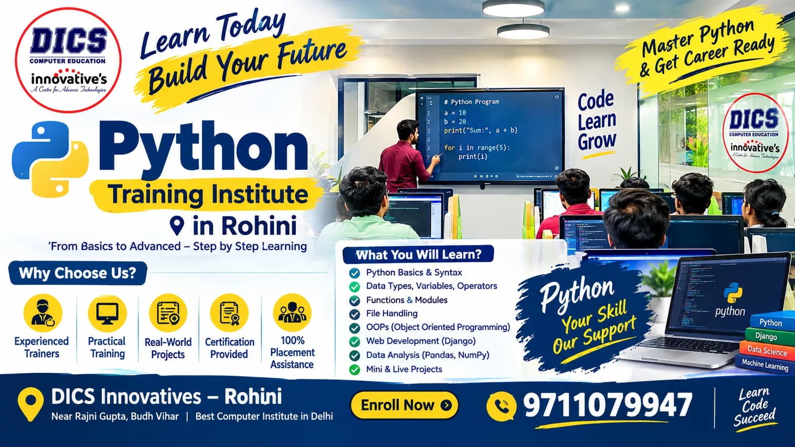 Best Python Training Institute in Rohini – DICS Innovatives