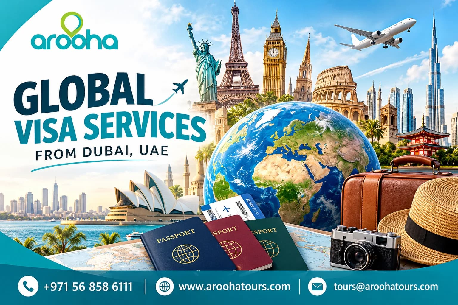 Global Visa Assistance in Dubai, UAE | Arooha Tours