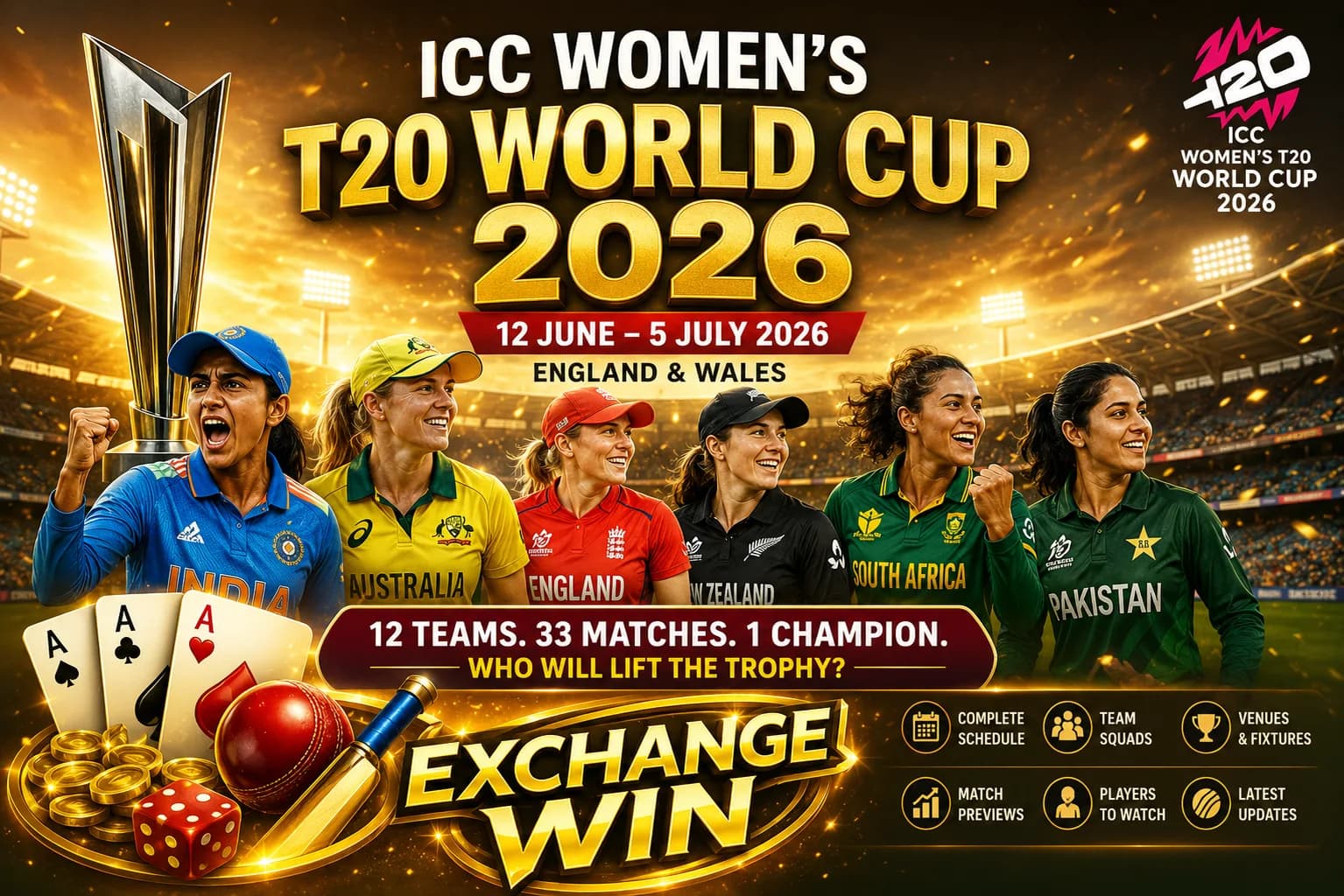 ICC Women’s T20 World Cup 2026: Fixtures, Teams & Players to Watch