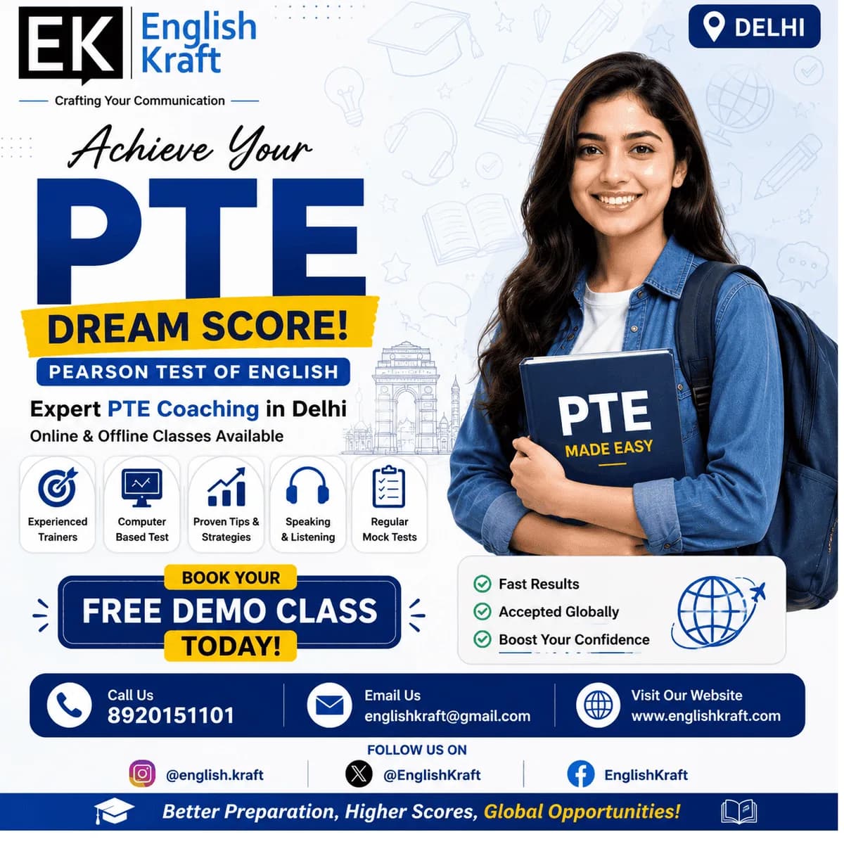PTE Coaching in Delhi for Focused Exam Preparation – Contact Us Now!