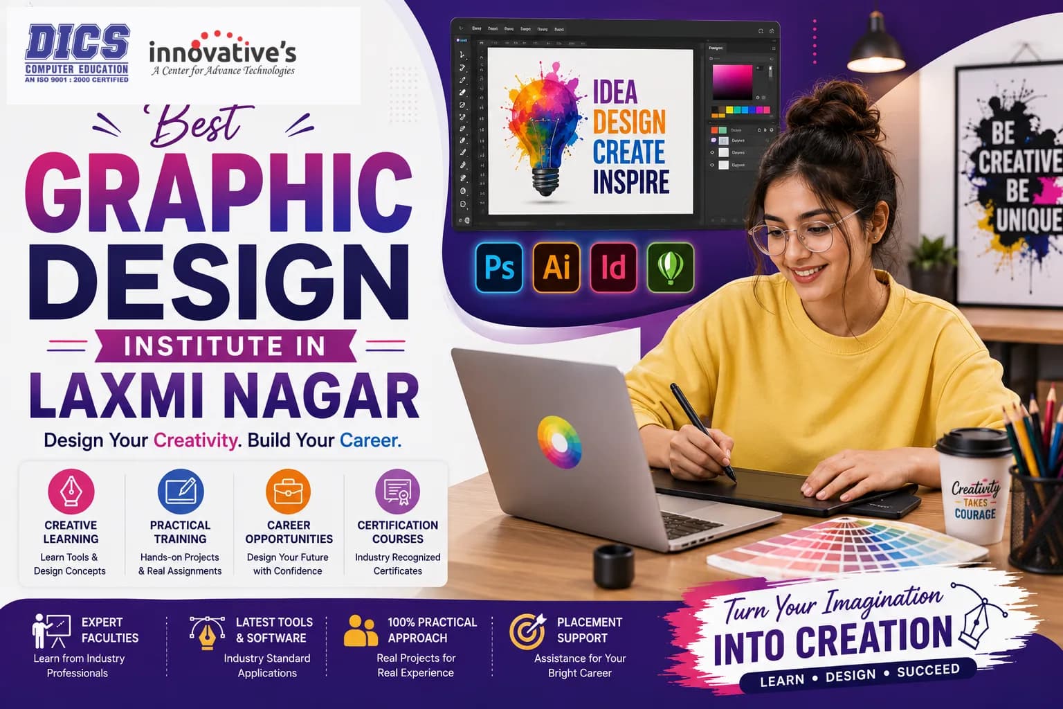 Best Graphic Design Institute in Laxmi Nagar for Practical Training