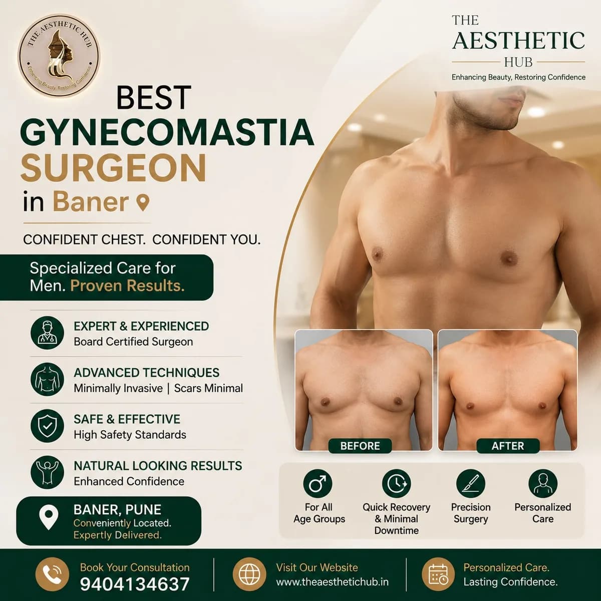 Best gynecomastia surgeon in Baner  - The Aesthetic Hub