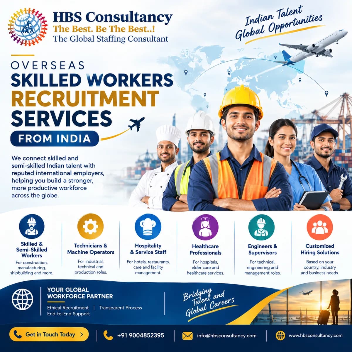 Hire Skilled Overseas Workers from India for Europe