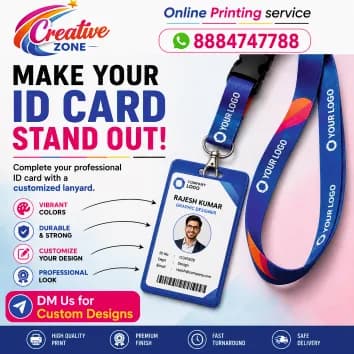 Creative Zone Online Printing services | Custom Lanyard Printing Only ₹ 30 | 596
