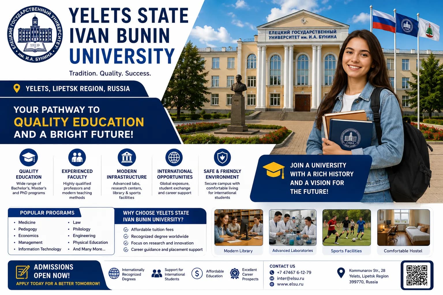 Yelets State Ivan Bunin University | Study in Russia for International Students