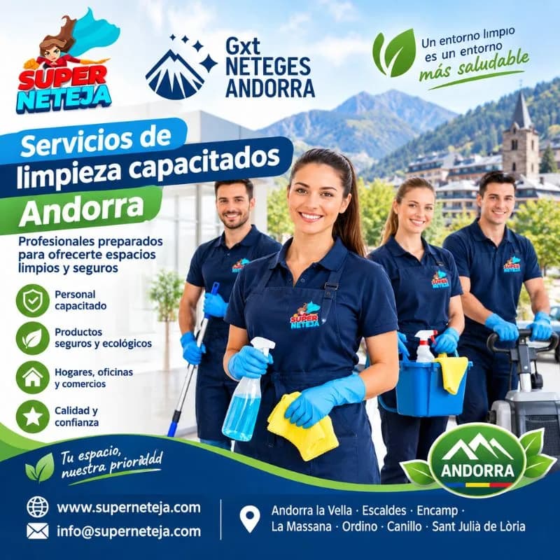 Servicios de limpieza capacitados en Andorra para hogares y empresas