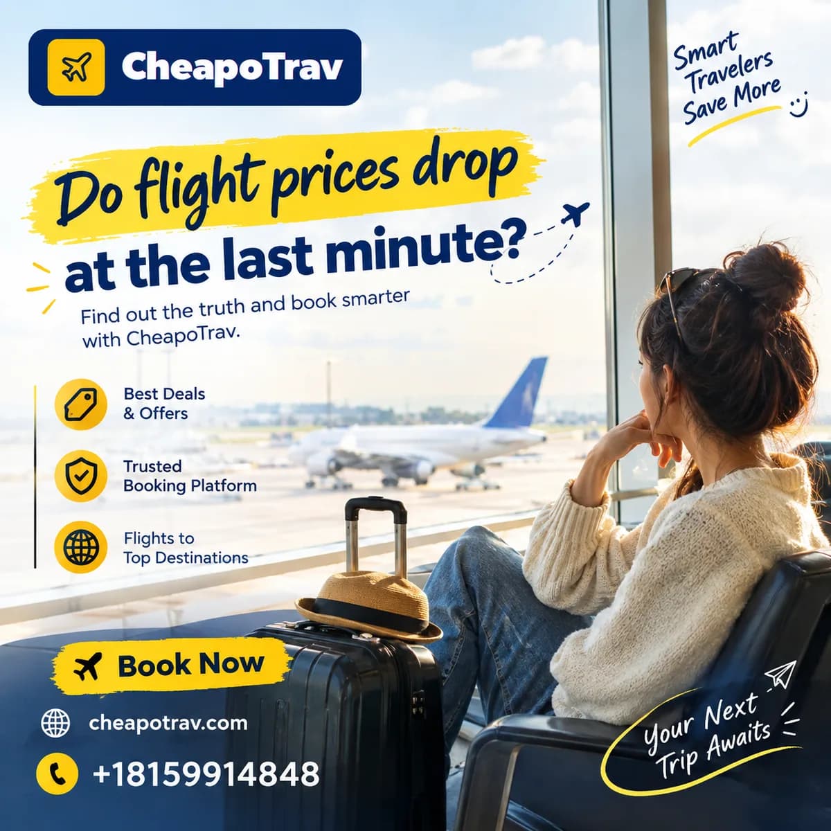 Do flight prices drop at the last minute?