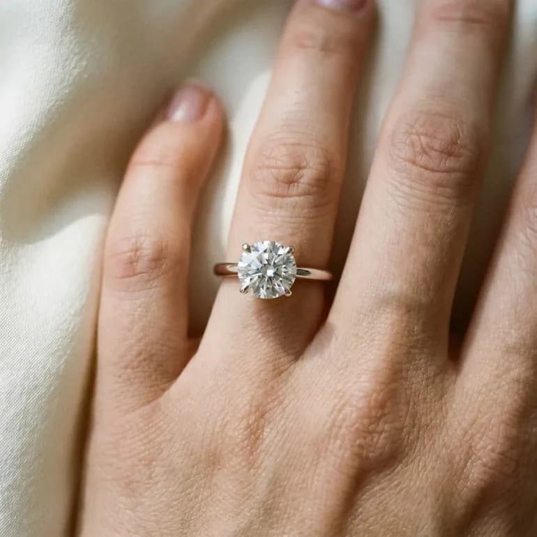 Round Diamond Solitaire Ring in White Gold – Shop Now for Your Proposal!!