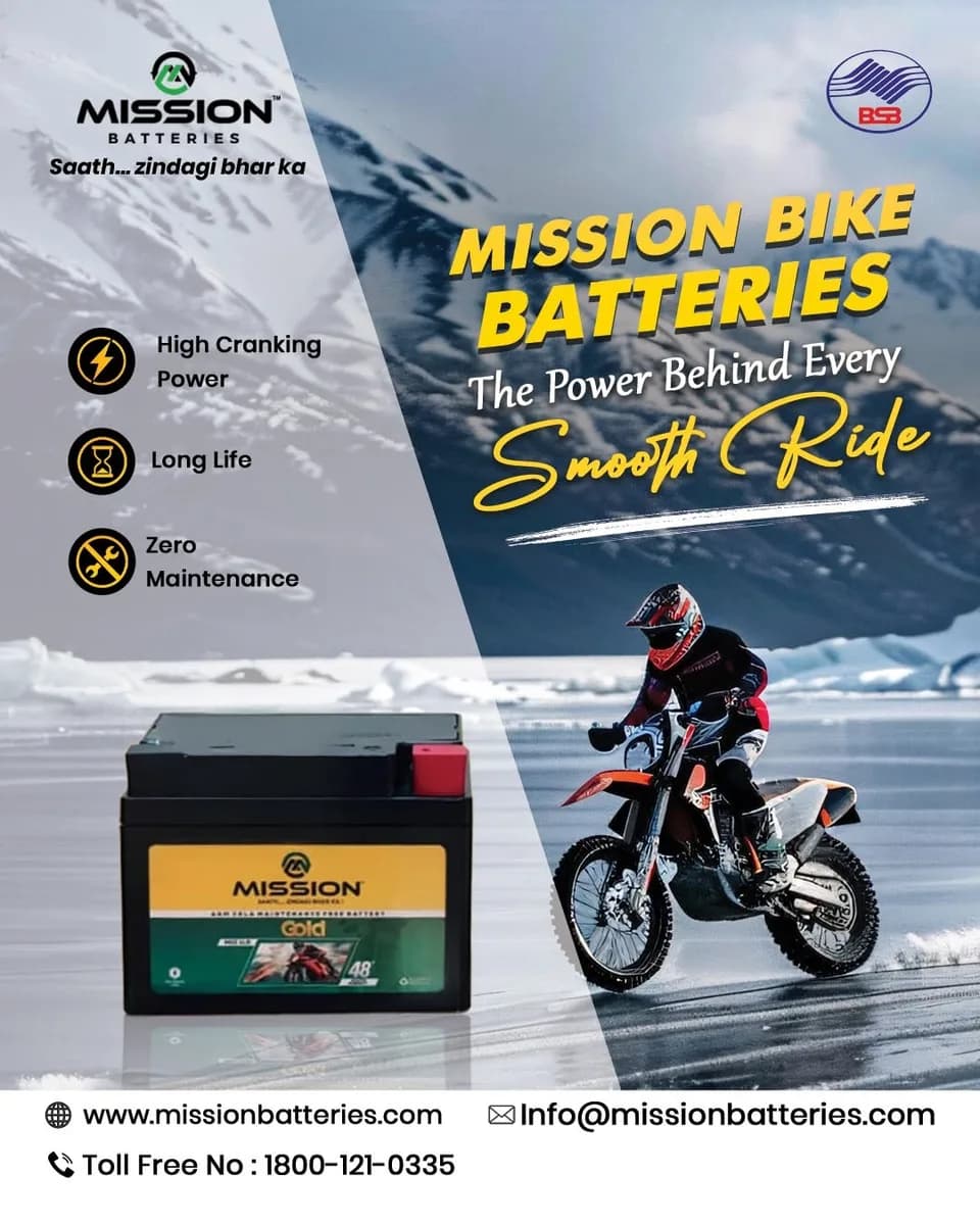 Buy Reliable Motorcycle Batteries from Mission Batteries