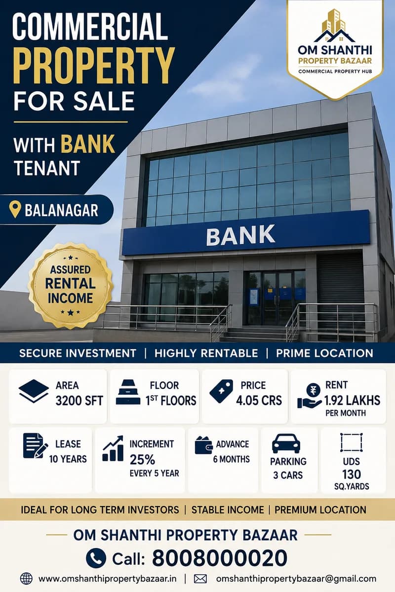 SALE OF COMMERCIAL PROPERTY BANK TENANTS AT BALANAGAR 