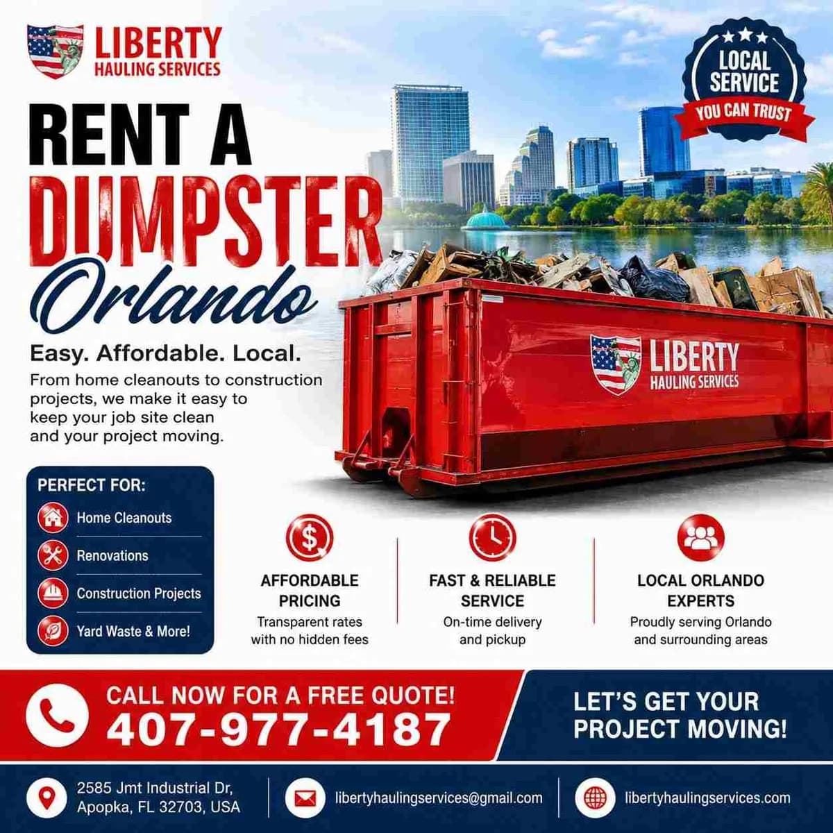 Clear the Clutter Fast with Reliable Dumpster Rental in Orlando 