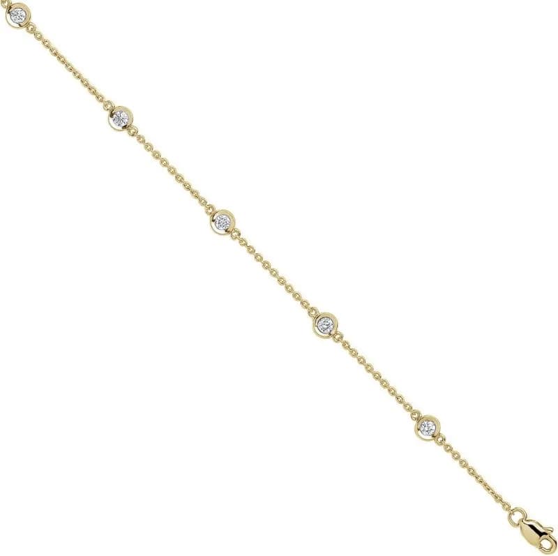 18ct Italian gold 0.4ct diamond by the yard rub over bracelet