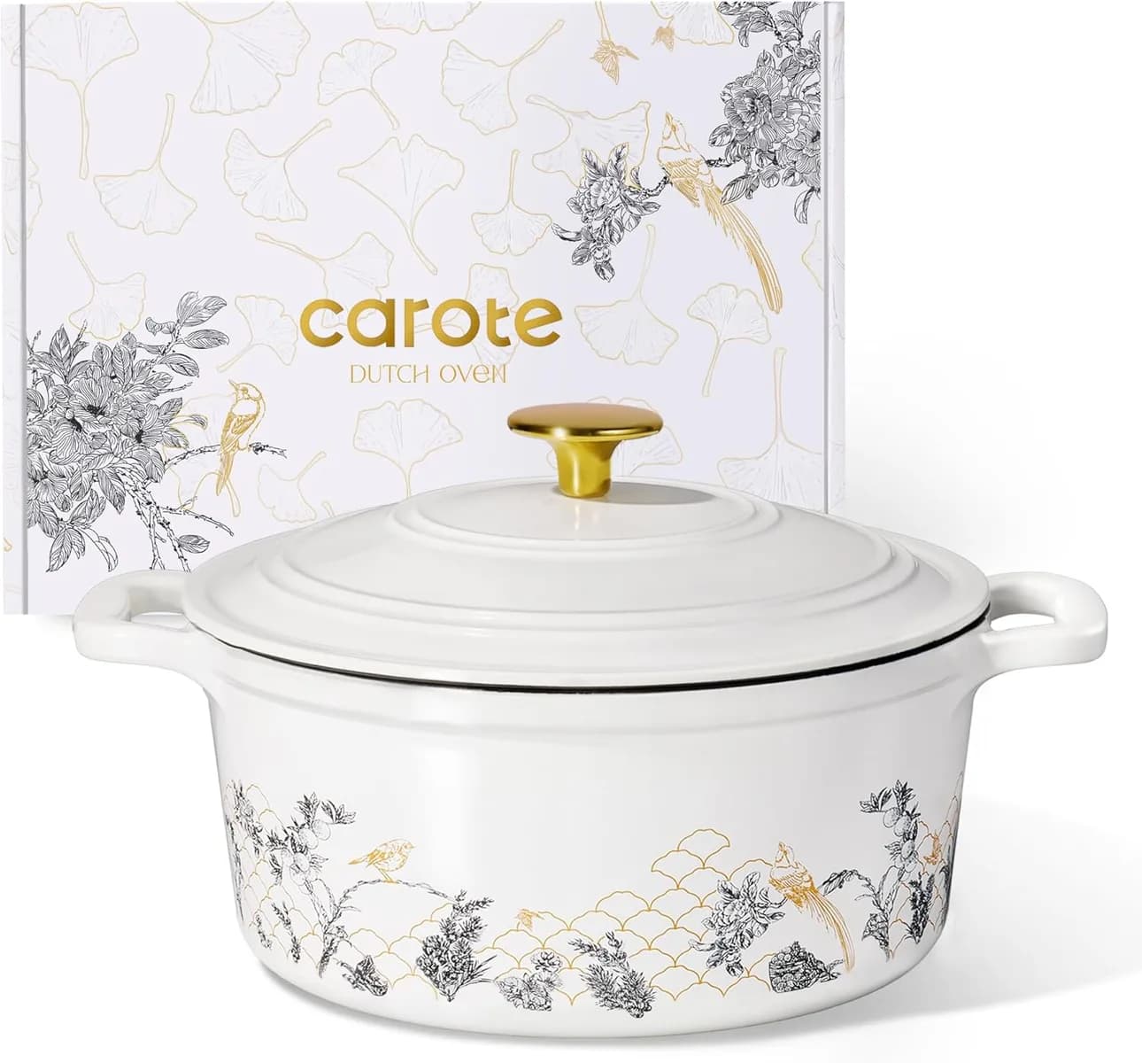 CAROTE 5QT Cast Iron Dutch Oven Pot