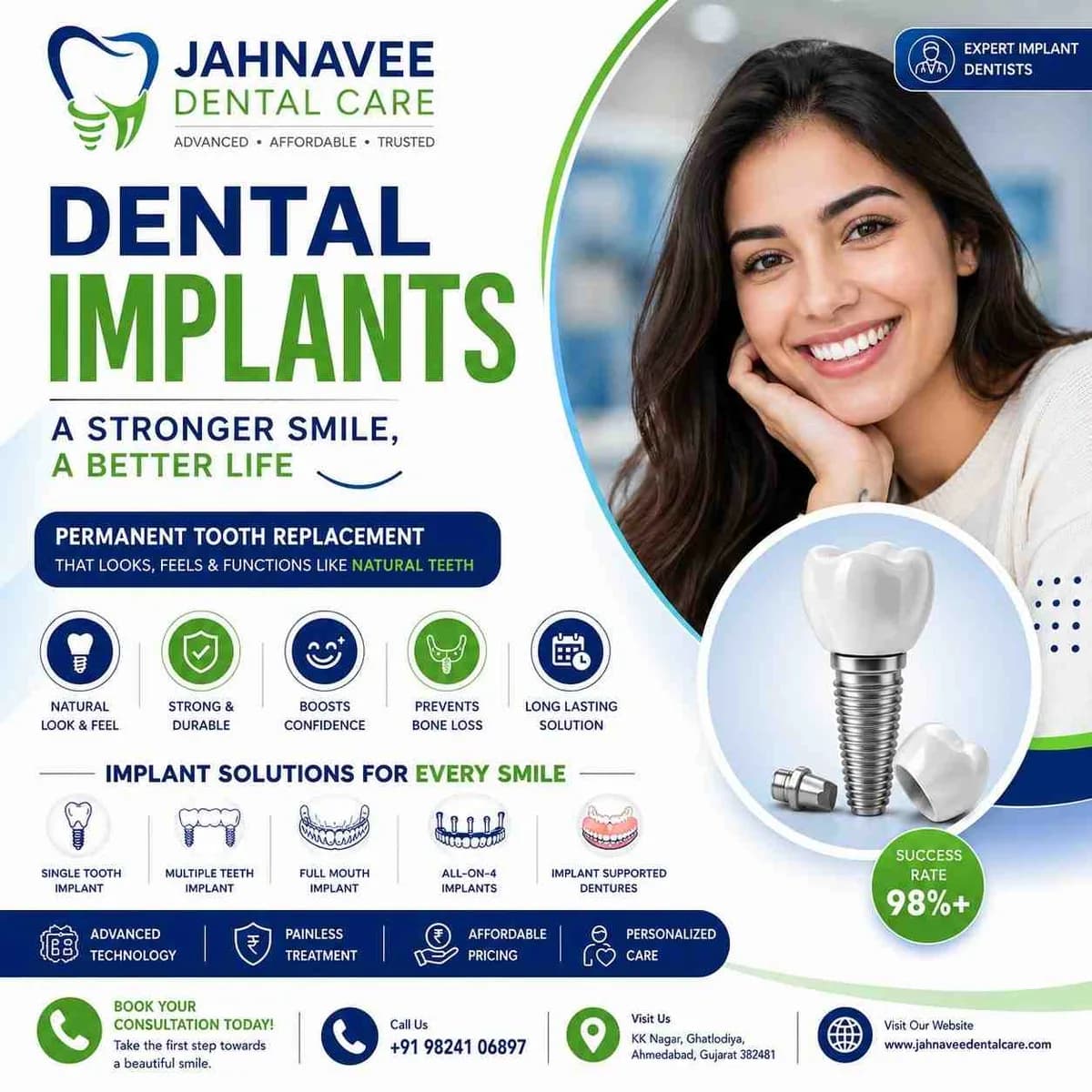 Best Dental Implants in Ahmadabad | Jahnavee Dental Care