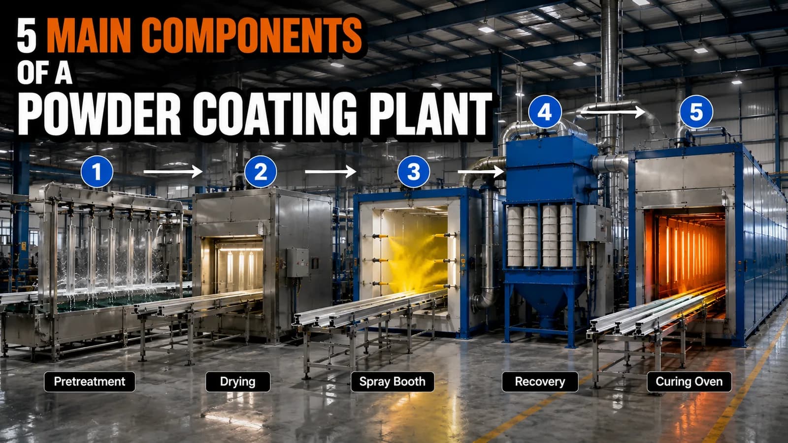 Aluminium Extrusion Powder Coating Plant