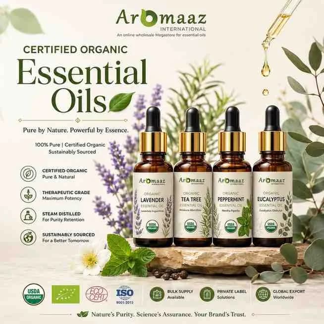 Certified Organic Essential Oils | Premium Bulk Supply by Aromaaz International