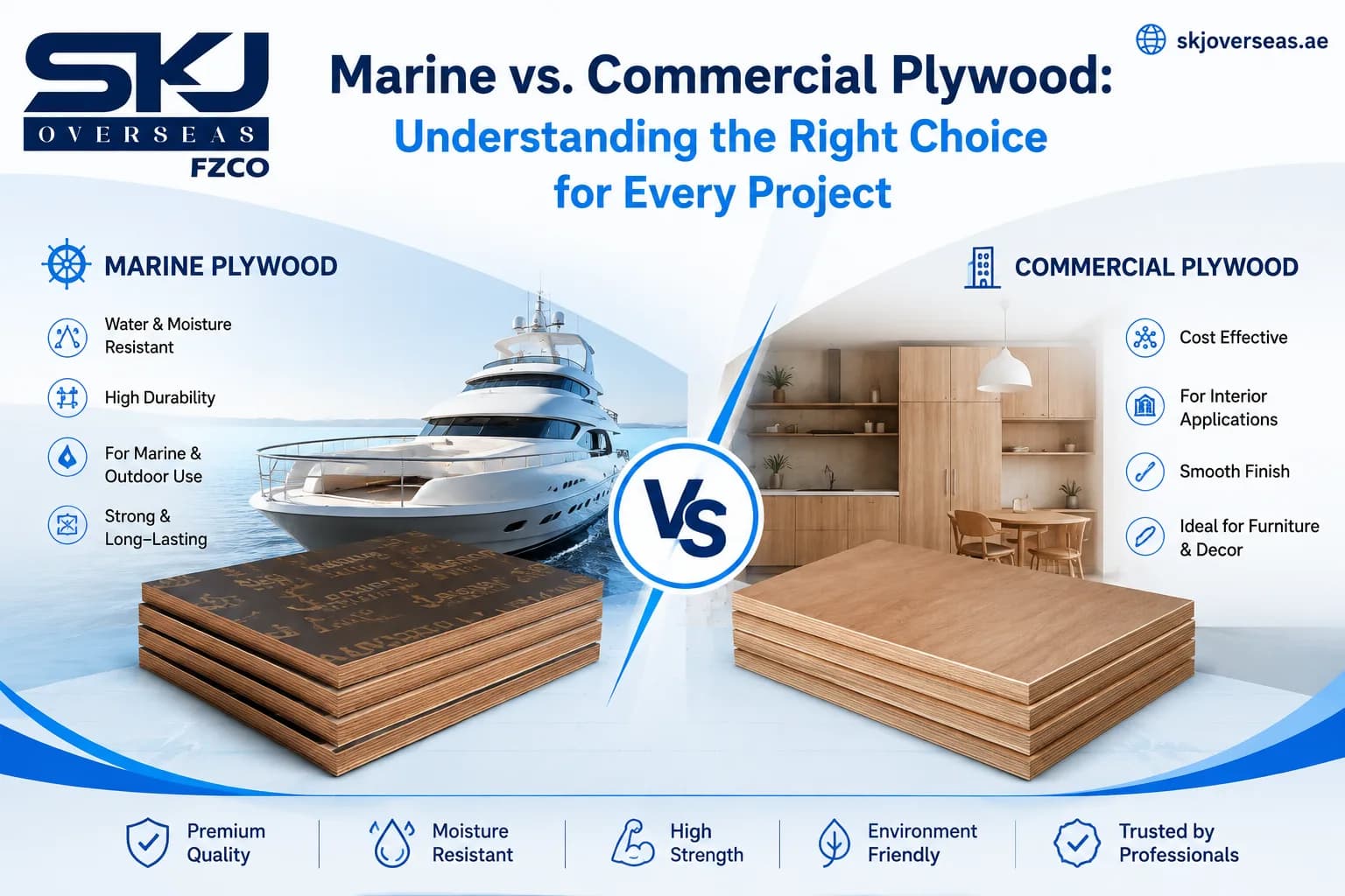 Marine vs. Commercial Plywood: Understanding the Right Choice for Every